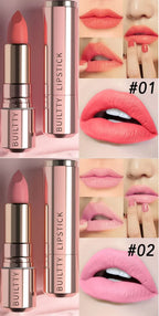 Pearl White Exhibitionist Lipstick Nude Red Pink Matte Lipstick Long Lasting Smudge Proof Waterproof Non-Transfer Formula