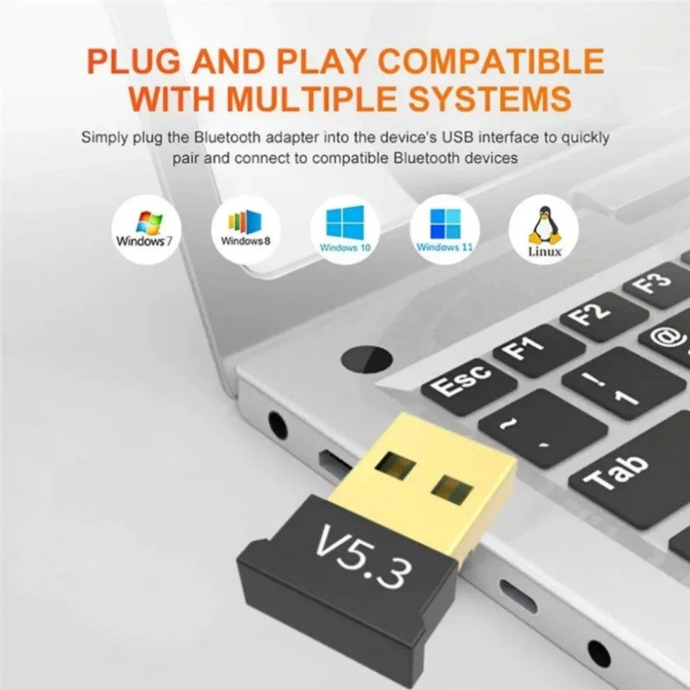 USB Bluetooth 5.3 Adapter Wireless Bluetooth 5.1 Dongle Adapter for PC Laptop Wireless Speaker Audio Receiver USB Transmitter Lootquake LLC