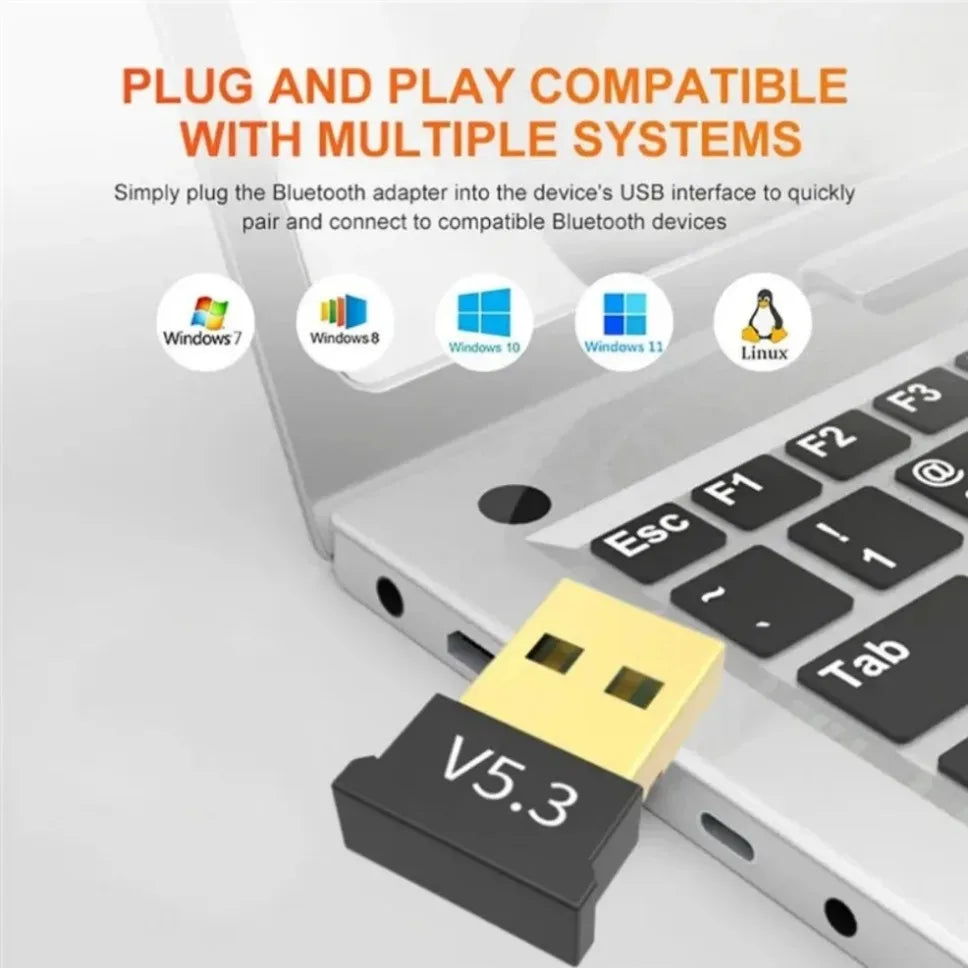 USB Bluetooth 5.3 Adapter Wireless Bluetooth 5.1 Dongle Adapter for PC Laptop Wireless Speaker Audio Receiver USB Transmitter Lootquake LLC