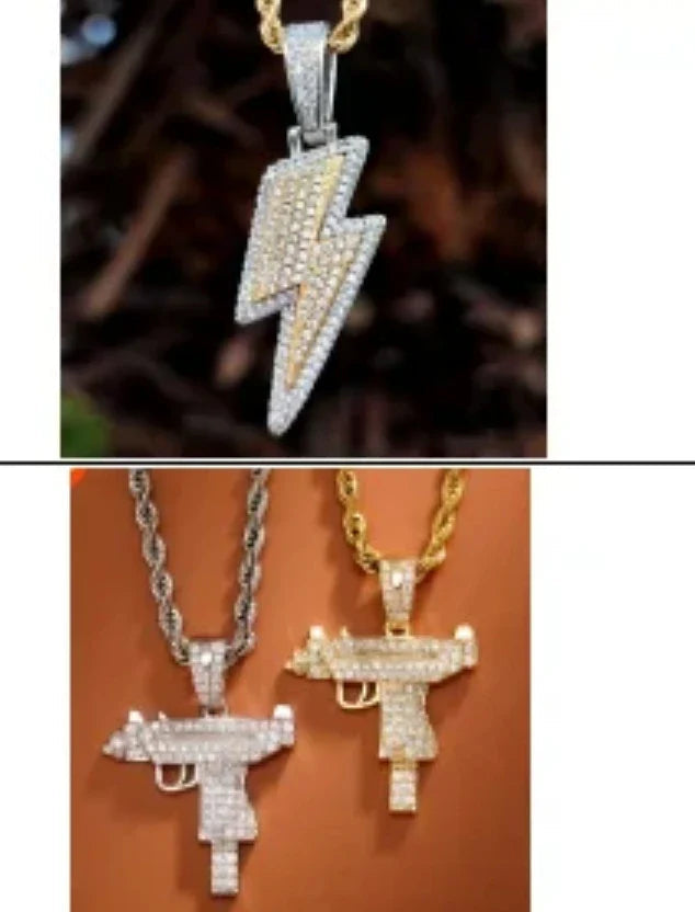 2024 3D Design Jewelry Copper 5A Zircon Bling Hip Hop Rapper Men Hip Hop Custom Letter Name Round Rectangle Pendant Lootquake LLC