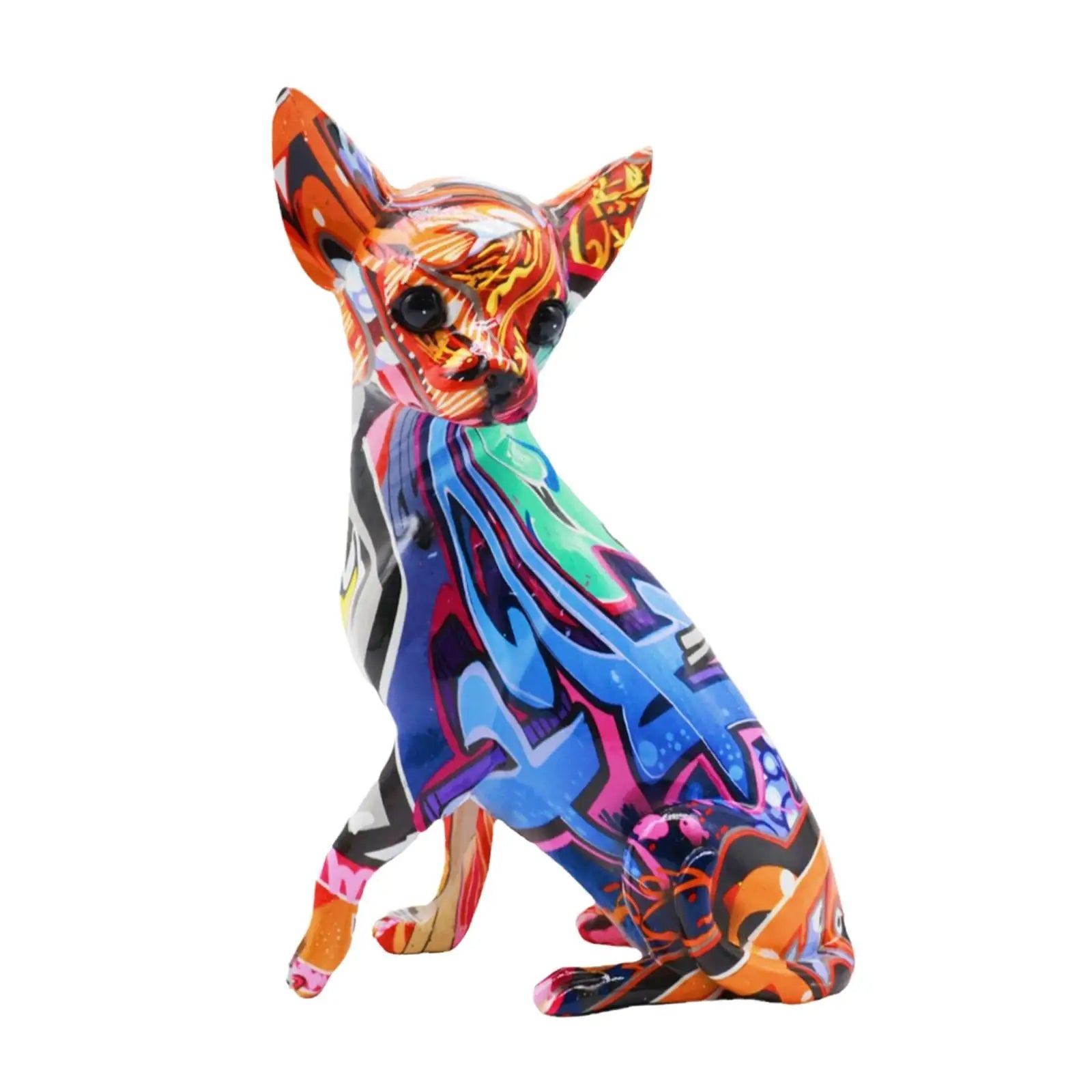 Dog Sculpture Desk Decor Lovely Creative Ornament Splashing Color Art Work Lootquake LLC