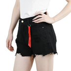 3pcs Women's High Waist Denim Shorts 2025 Summer Black Blue White Hot Pants Ripped Jeans Shorts Woman Short Trousers Streetwear