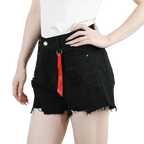 3pcs Women's High Waist Denim Shorts 2025 Summer Black Blue White Hot Pants Ripped Jeans Shorts Woman Short Trousers Streetwear