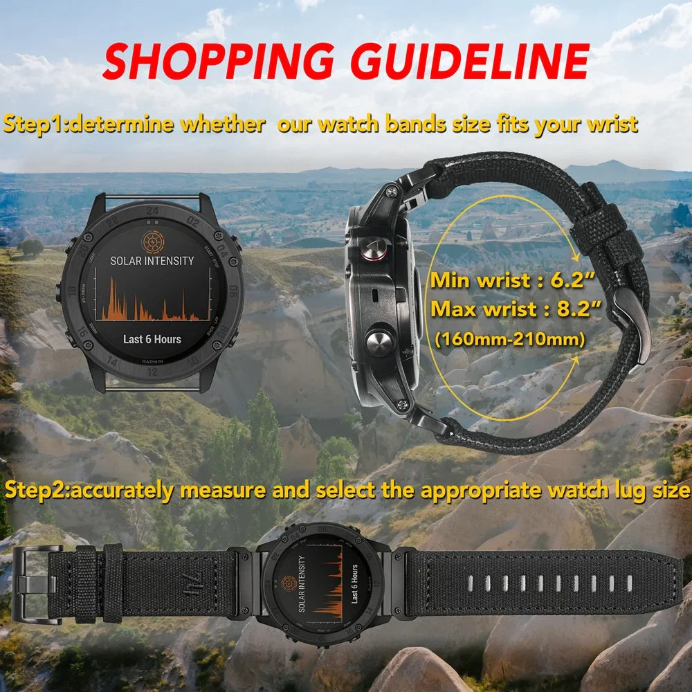Garmin Rugged Nylon Sport Band - Durable Woven Strap