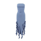 BWQ Long Dresses For Women Slit Sexy Bodycon Sleeveless Jellyfish Dress Hot Girls Fashion Off The Shoulders Maxi Dress Woman