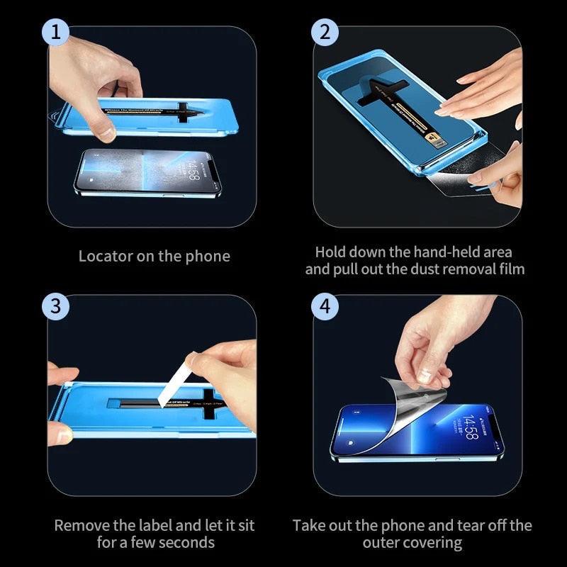 Edge to Edge Coverage Screen Protector for iPhone 14 Pro Max 12 13 Dust Free Phone Screen Protector Glass With Install  Proof Without Bubbles Stevvex