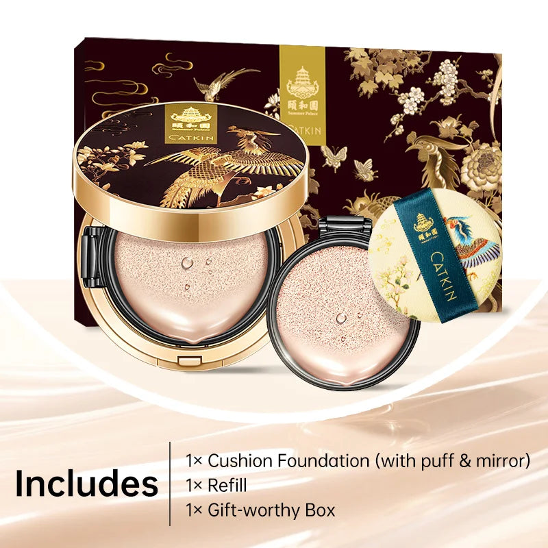 Catkin Phoenix Cushion Foundation Full Coverage, Sheer Satin Finish, Refill Included, Light Beige Lootquake LLC