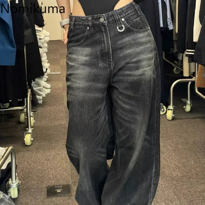 Pantalon Femme Autumn Winter Wide Leg Pants High Waisted Loose Jeans Woman Vintage Street Fashion Harajuku Y2K Pant Trousers Lootquake LLC