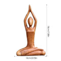 Wooden Yoga Meditation Statue Handmade Abstract Pose Sculpture Wood Carving Creative Tabletop Ornaments Living Room Galleries Lootquake LLC