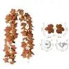 Halloween Thanksgiving Pink Decorations Artificial Fall Maple Leaves Garland Autumn Hanging Pink Pumpkins Flowers Berries Rattan Lootquake LLC