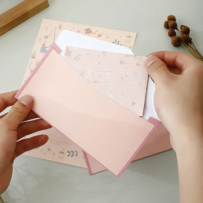 Vintage Flower Envelope Floral Creative Envelope Flower Printing Cute Cartoon Pattern Office Supplies With Letter Paper Lootquake LLC