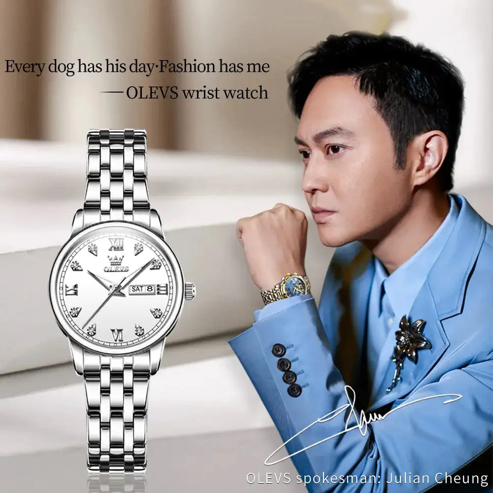 OLEVS Luxury Brand Quartz Watch for Women Stainless Steel Waterproof Ladies Wristwatch Fashion Diamond Dial Women's Watch New In