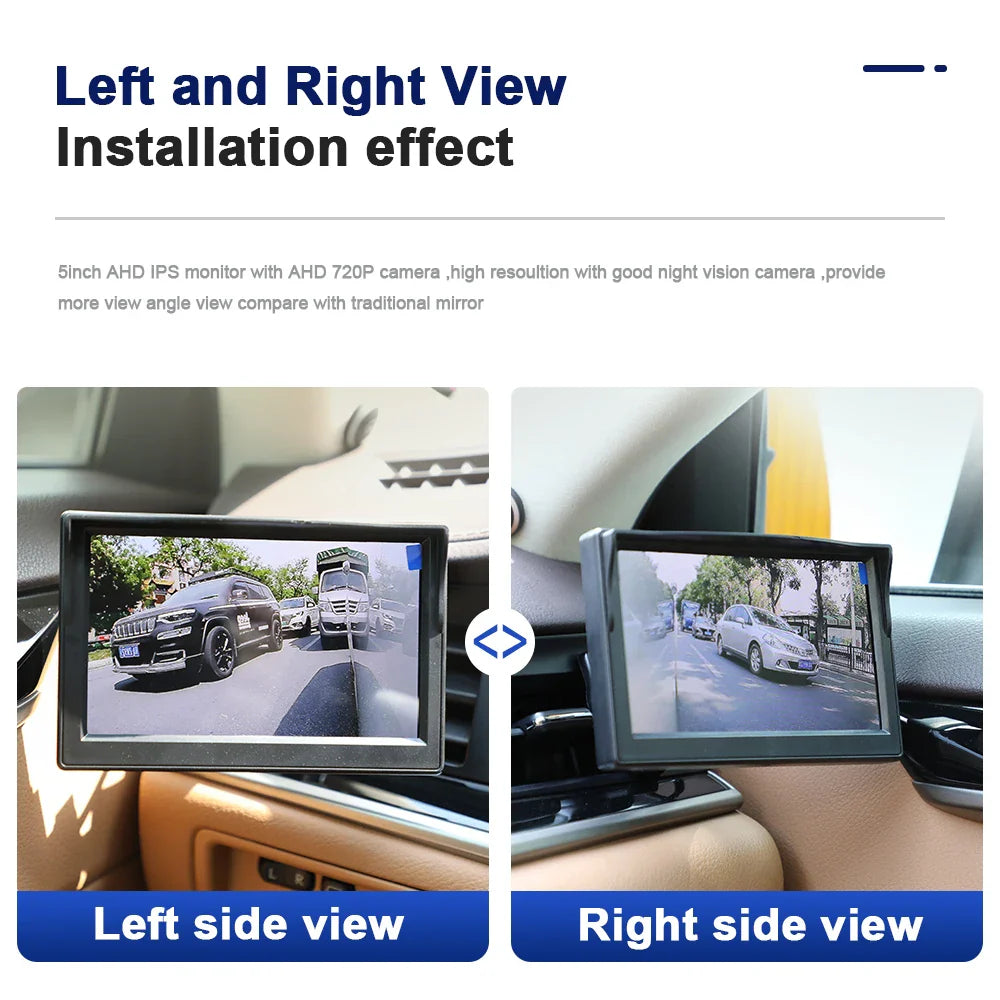 Carsanbo 5 Inch HD Mirror Monitor Car Digital Side View System with 720P Night Vision Camera Blind Spot Waterproof Accessories Lootquake LLC