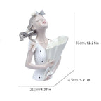 New Butterfly Girl Sculpture Vase Bust Model Art Modern Storage Statues Home Living Room Desktop Decor Character Figurine