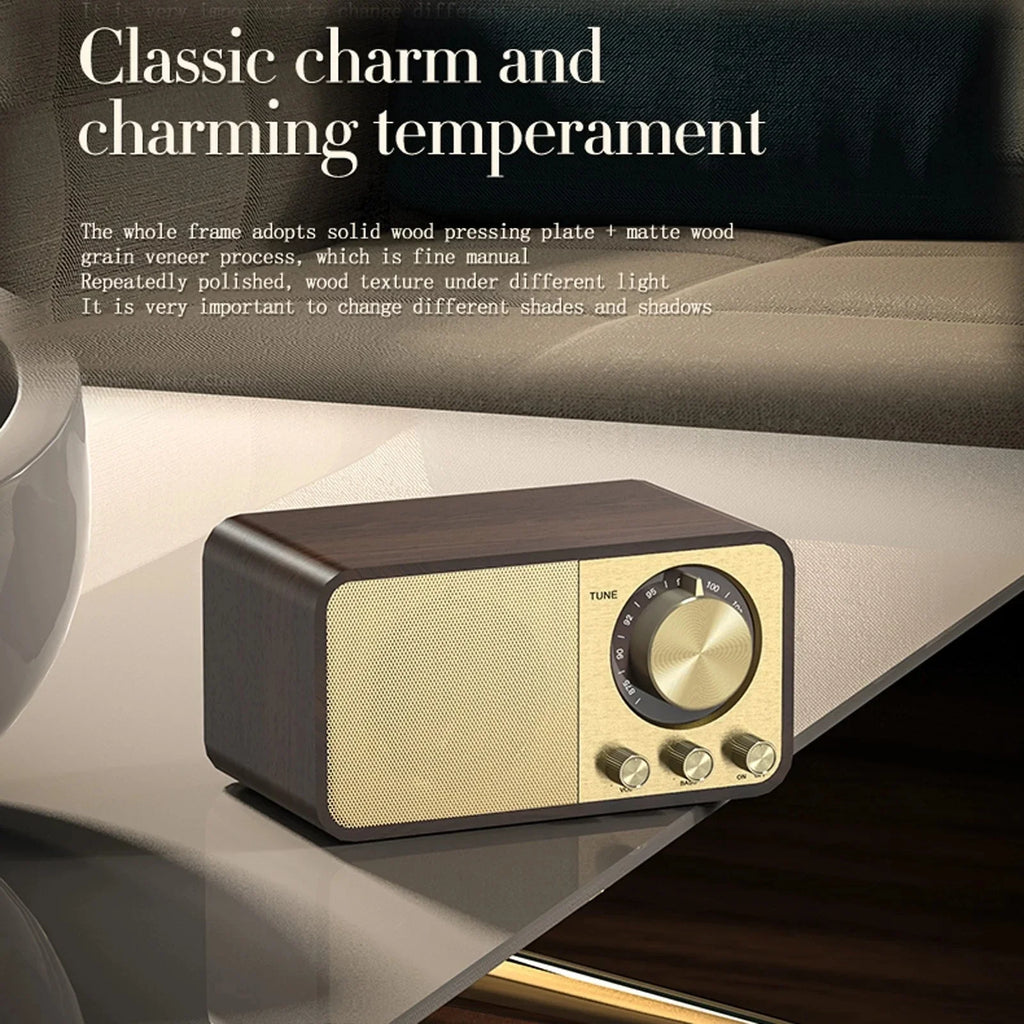 Nostalgic Bluetooth Speaker Bluetooth Sound Retro Classic Speaker Retro Radio Wireless Bluetooth 5.0 Wooden Portable Subwoofer Lootquake LLC