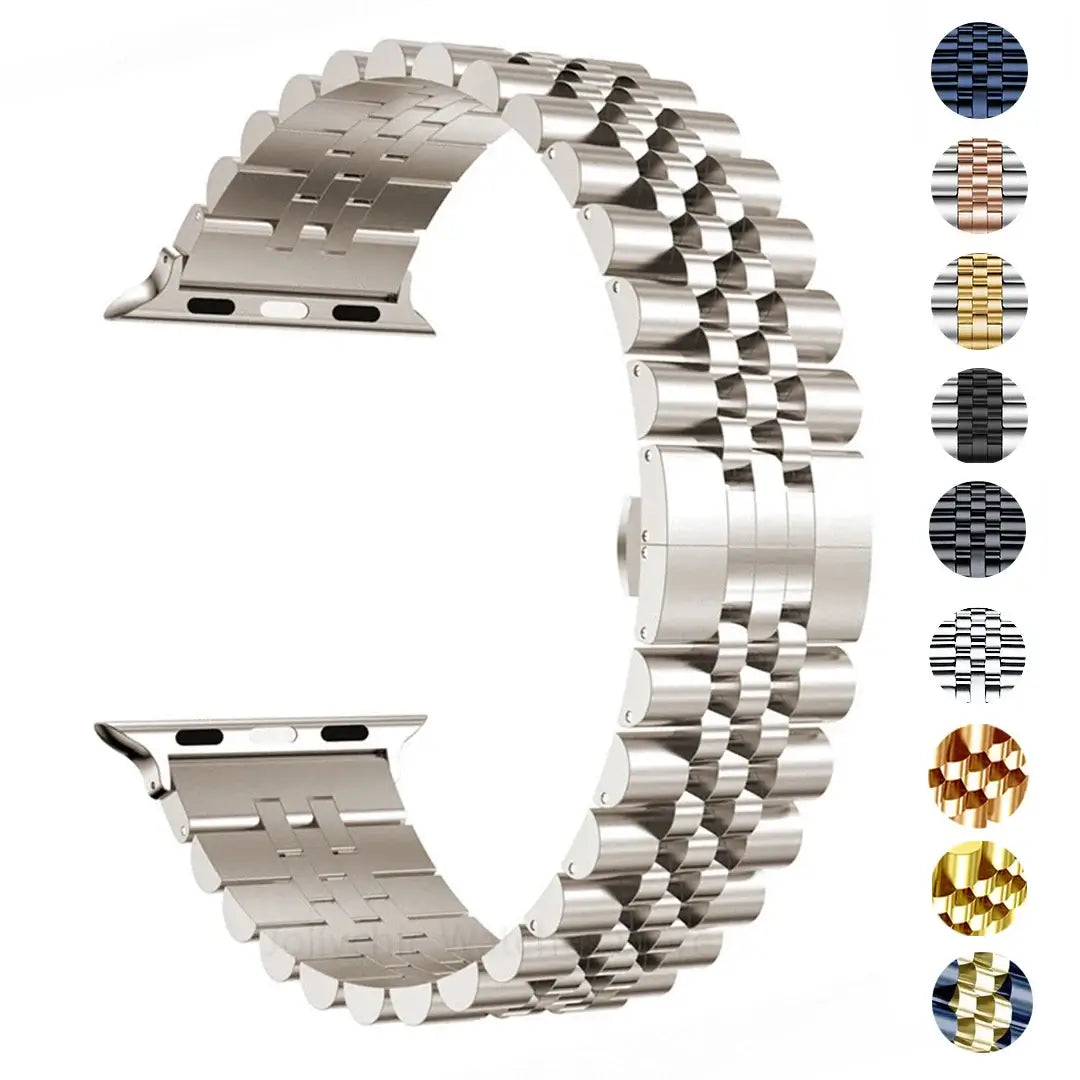 Apple Watch Stainless Steel Strap - Elegant Durable Design - SJB-DIAMOND ELITES