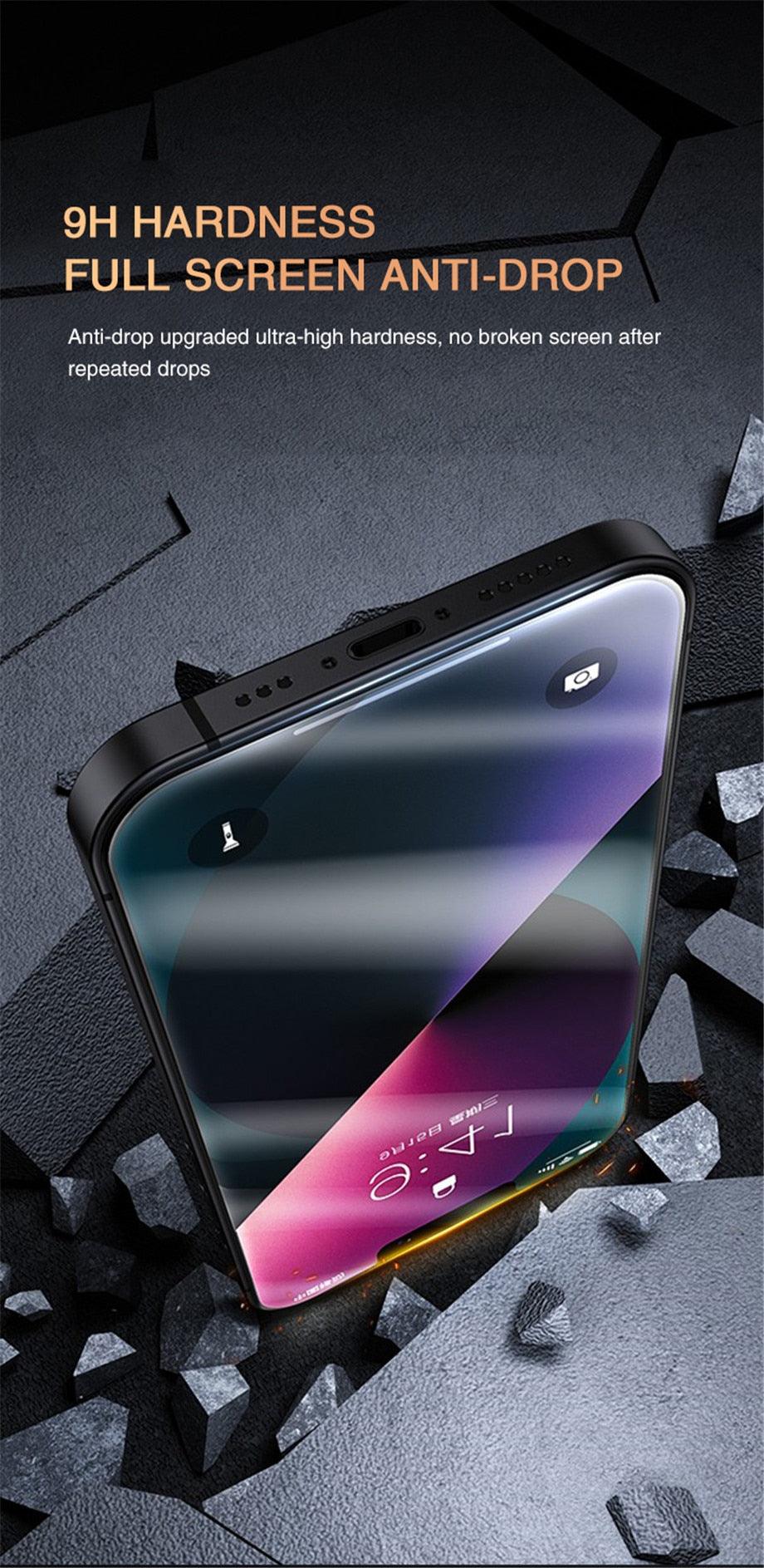 4PCS Full Cover Privacy Tempered Glass For iPhone 11 12 13 PRO MAX Anti-Spy Screen Protectors For iPhone 14 XS Max XR 7 8 Plus Anti Spy Privacy Screen Protector For iPhone Stevvex