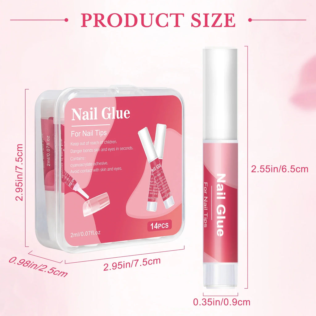 14PCS Nail Glue for Press on Nails for Nail Tips Acrylic Nail Glue Long Lasting Super Strong Nail Glue for Nails Salon Lootquake LLC