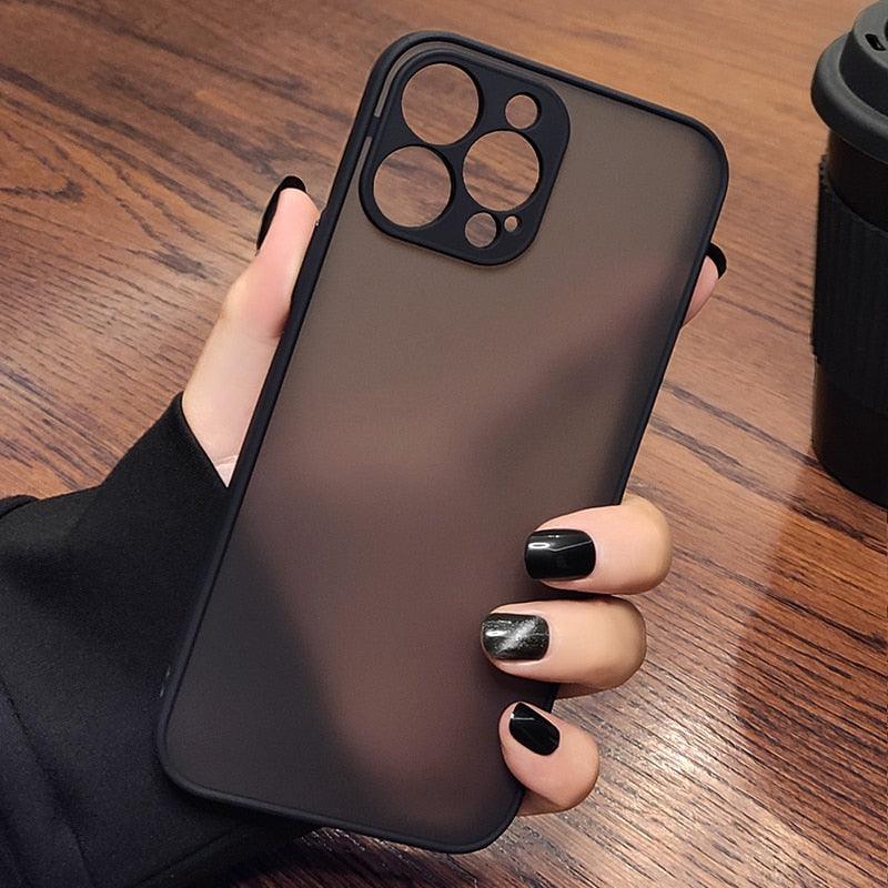 Luxury Shockproof Armor Phone Case For iPhone 11 12 13 14 Pro Max Silicone Clear Hard Cover Protective Hard Back Cover with Soft Edge Bumper Shockproof Anti-Drop Case For iPhone Stevvex