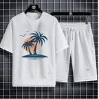 Men's Waffle Summer Casual Tracksuit Set