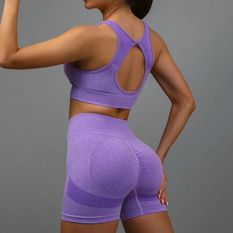 Yoga Women's Fitness Suit Shorts Workout Set THRIXINE