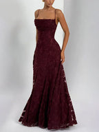 Mozision Spaghetti Strap Backless Sexy Maxi Dress Women Gown Fashion Off-shoulder Sleeveless Lace-up Evening Club Party Dress