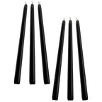 6Pcs Tall Taper Black Paraffin Wax Candles Wedding Dinner Party Use Unscented Home Decor Photography Props Lootquake LLC