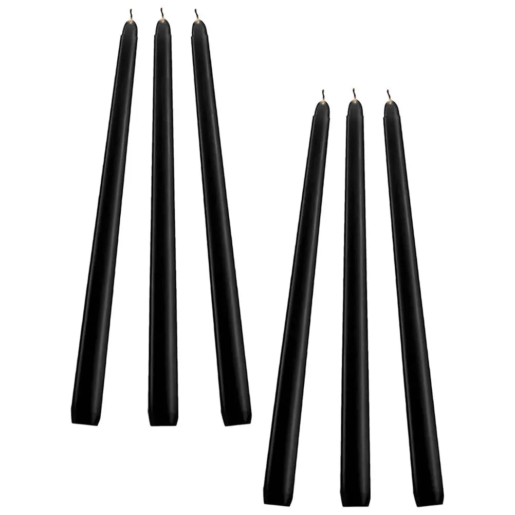 6Pcs Tall Taper Black Paraffin Wax Candles Wedding Dinner Party Use Unscented Home Decor Photography Props Lootquake LLC