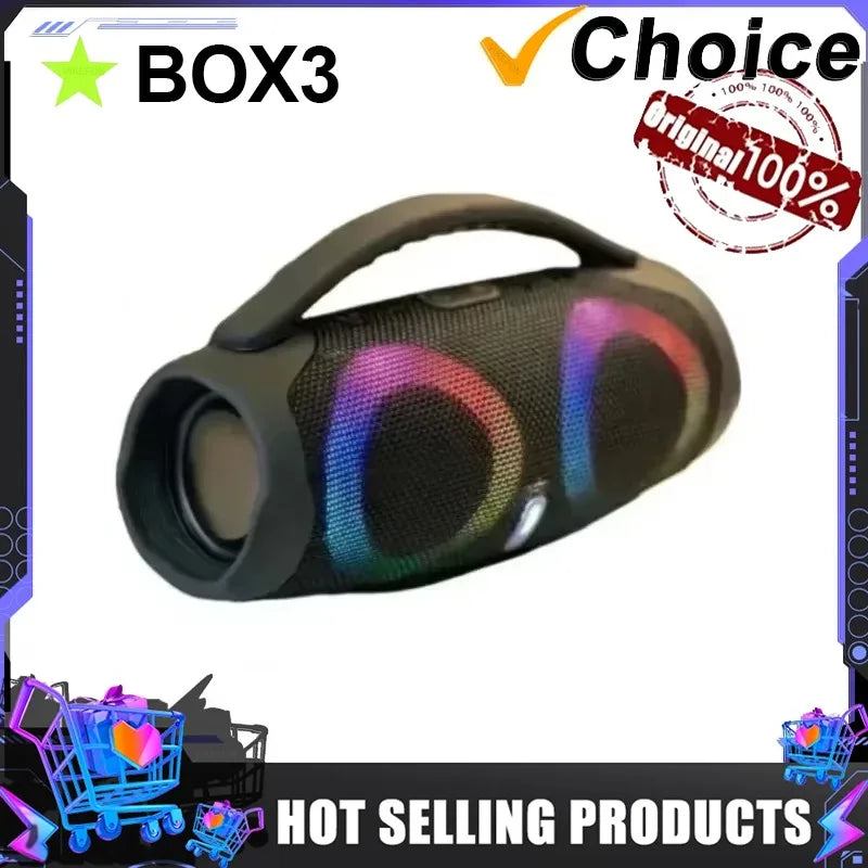 Portable Waterproof 100W High Power Bluetooth Speaker RGB Colorful Light Wireless Subwoofer 360 Stereo Surround TWS FM Boom Box Lootquake LLC