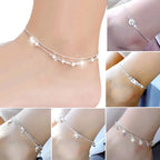 Silver color Stars Anklet Double Layer plated Charms Ankle Bracelet Jewellery Anklets For Women Foot Jewelry Love 2023 new hot Lootquake LLC