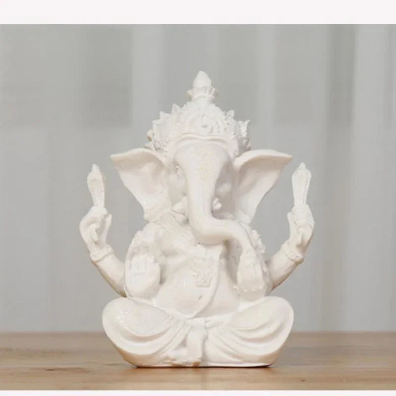 Sandstone Ganesha Buddha Elephant Statue Sculpture Handmade Elephant Figurine Home Decoration Accessories Lootquake LLC