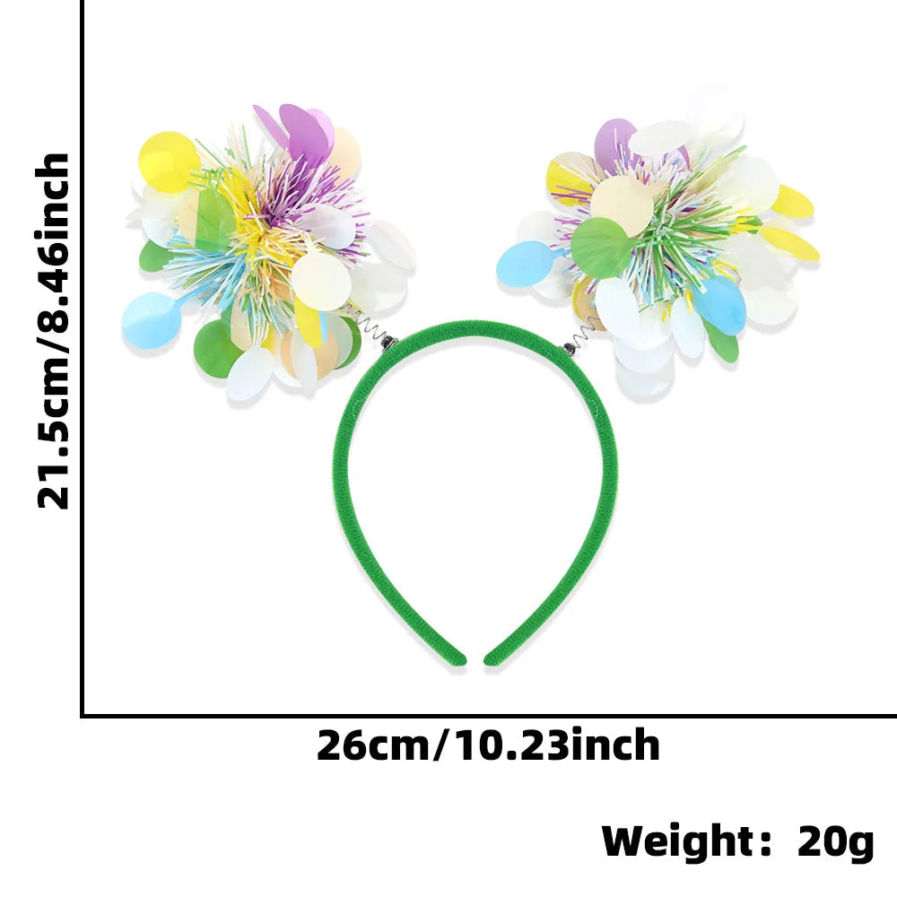Easter Rabbit Headband with Colorful Egg Strip And Button Holiday Party Accessory Egg Chick Headdress for Easter Celebrations Lootquake LLC