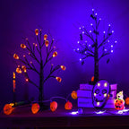 45CM Halloween LED Decoration Tree with DIY Black Branches And Pumpkin Light Tabletop Home Decor for Indoor Festive Atmosphere