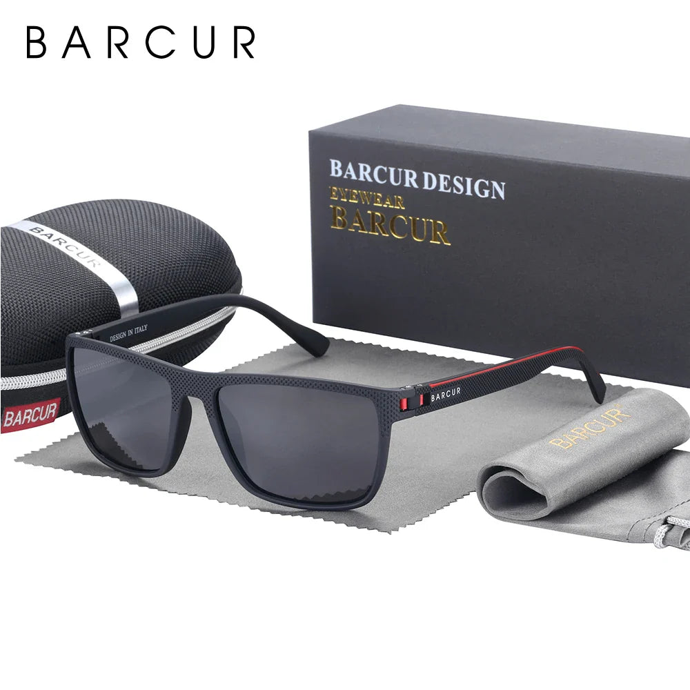 BARCUR Sports Polarized Sunglasses for Men Lightweight TR90 Square Fishing & Travel Eyewear UV400 Protection Men Accessory Stevvex