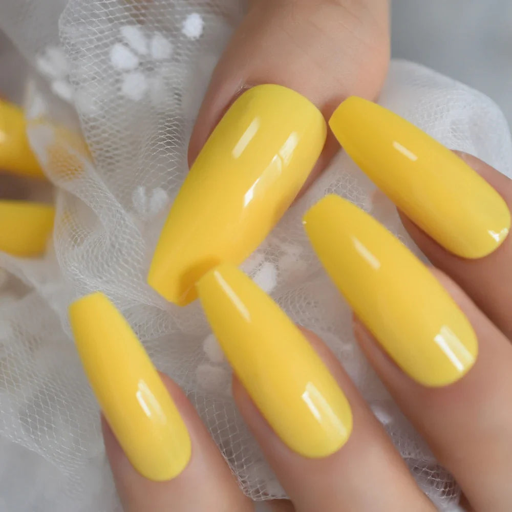 Milk White Long Ballerina Nails Glossry Shiny Pure Color Extra Long Acrylic Nail Tips gel Polish Cover 24 Lootquake LLC