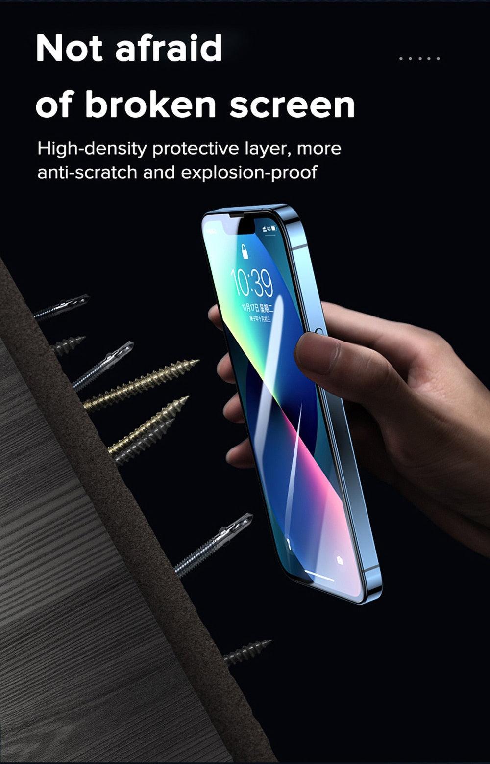 2PCS 9H Tempered Glass For iPhone 13 Pro Max 12 11 X XR XS 7 8 8P Max Full Cover Ultra-HD Screen Protector for iPhone 13 Tempered Glass Film with Auto Alignment Tool Easy Installation 99% HD Clear 9H Hardness Bubble Free Screen Protector For iPhone Stevvex