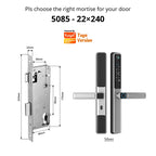 Waterproof Camera Outdoor Fingerprint TUYA WIFI APP RFID Card Code Keyless Smart Electronic Door Lock Aluminum/Glass Sliding