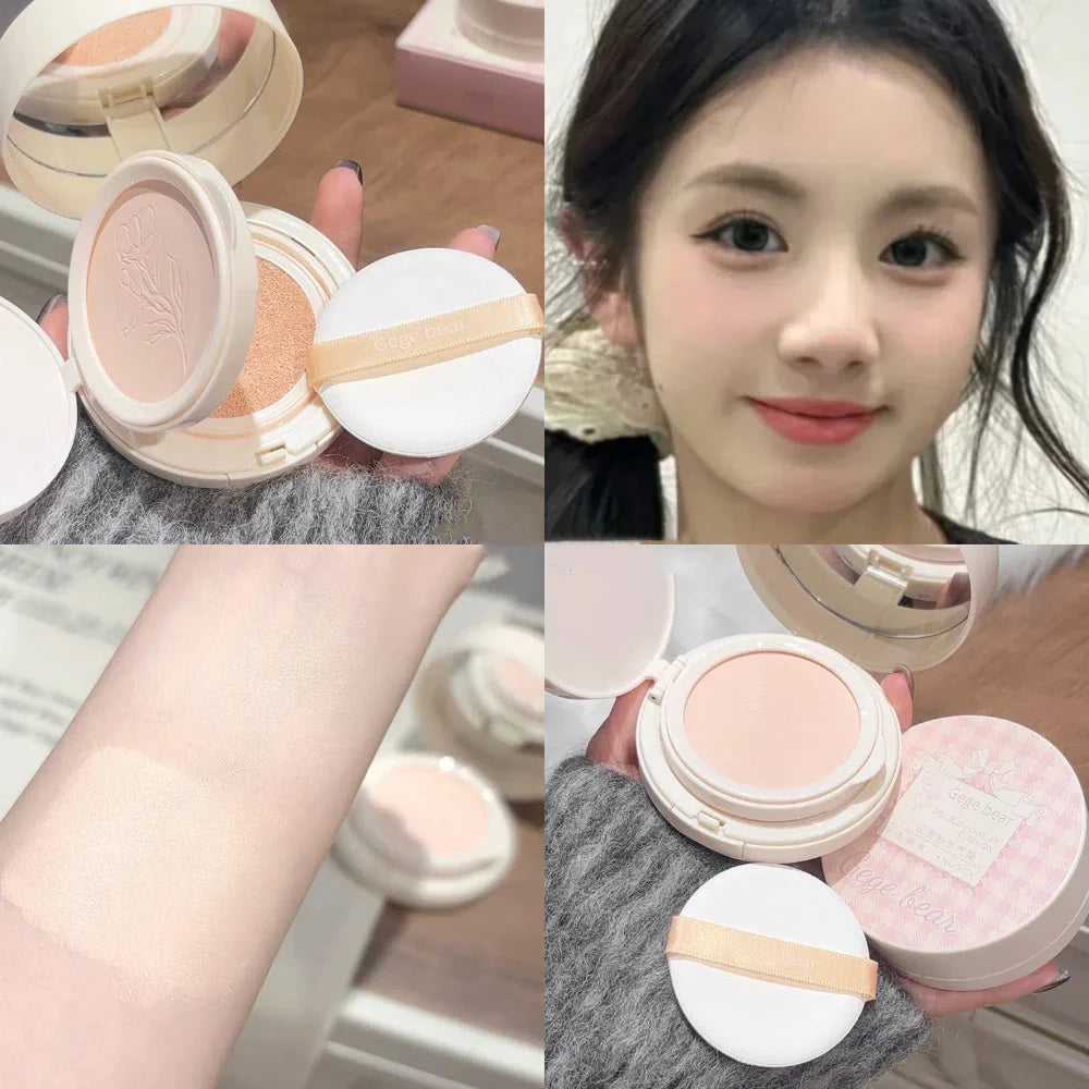 Matte Face Pressed Powder Oil Control Natural Full Coverage Moisturizing Whitening Foundation Cream Base Makeup 2 In 1 Cosmetic Lootquake LLC