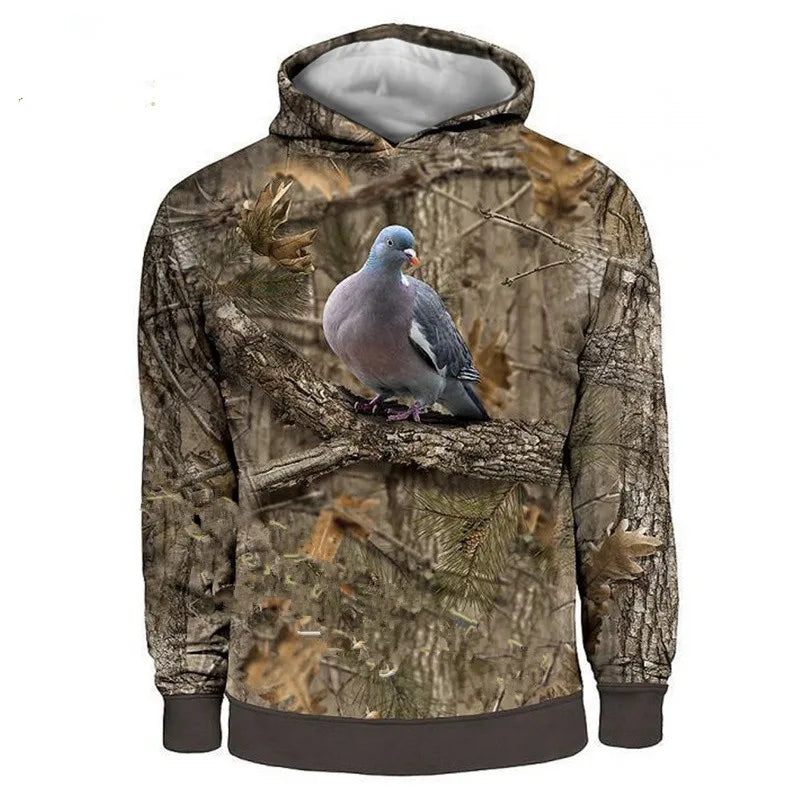 2024 Four Seasons Maple Leaf Camouflage 3D Sports Shirt Men's Fishing Outdoor Camping Hunting Clothing Jacket Men's Hoodie Pi-Mart