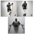 Creative Imitation Copper Wall Sculptures Statue For Unique Touch Resin Rock Climbing Man Background Wall Art 3D Through Wall Lootquake LLC