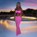 3 Pieces Bikini 2025 Sexy Women Swimsuit Swimwear Female Pink long Dress Bikini Set Thong Biquini Bathing Suit Swimming Suit Lootquake LLC