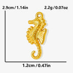 1Pc Temperament Fashion Summer Beach Blue Marine Life Sea Horse Shell Turtle Mini Fish Bead Necklace Classic Clavicle Chain