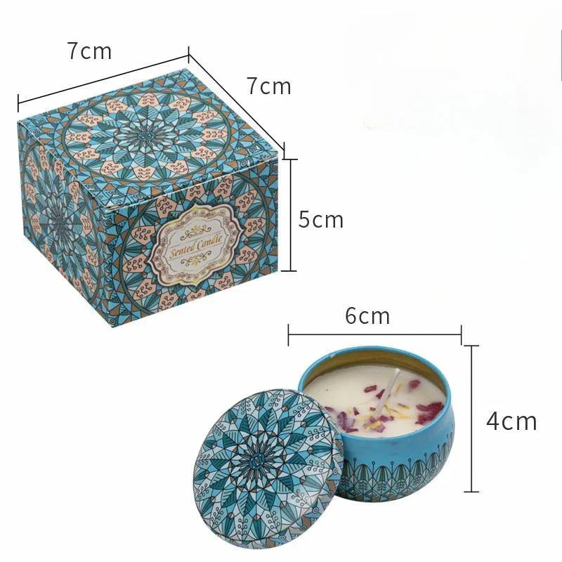 1Pcs/Box Scented Candle Set Gift Islamic Arabian Patterns Fragrance Candle Jar DIY Smokeless Couples Romantic Incense Candles