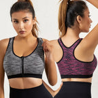 Space-Dyed Zip Sports Bra - Shockproof Style