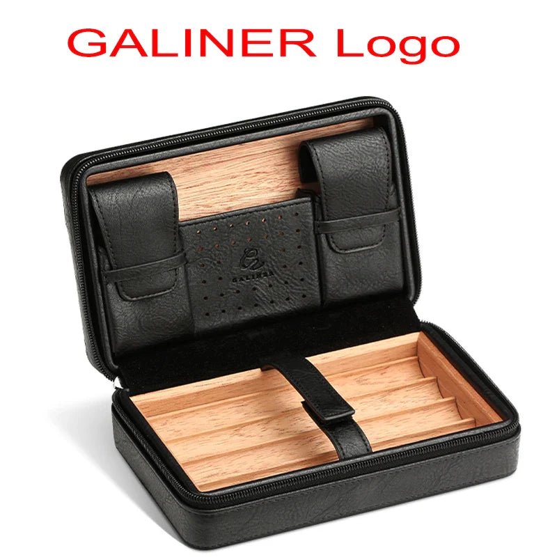 GALINER Charuto Cedar Wood Cigar Humidor Box Travel Cigar Case Storage 4 Cigars Box Humidor Humidifier For Sigar Lootquake LLC