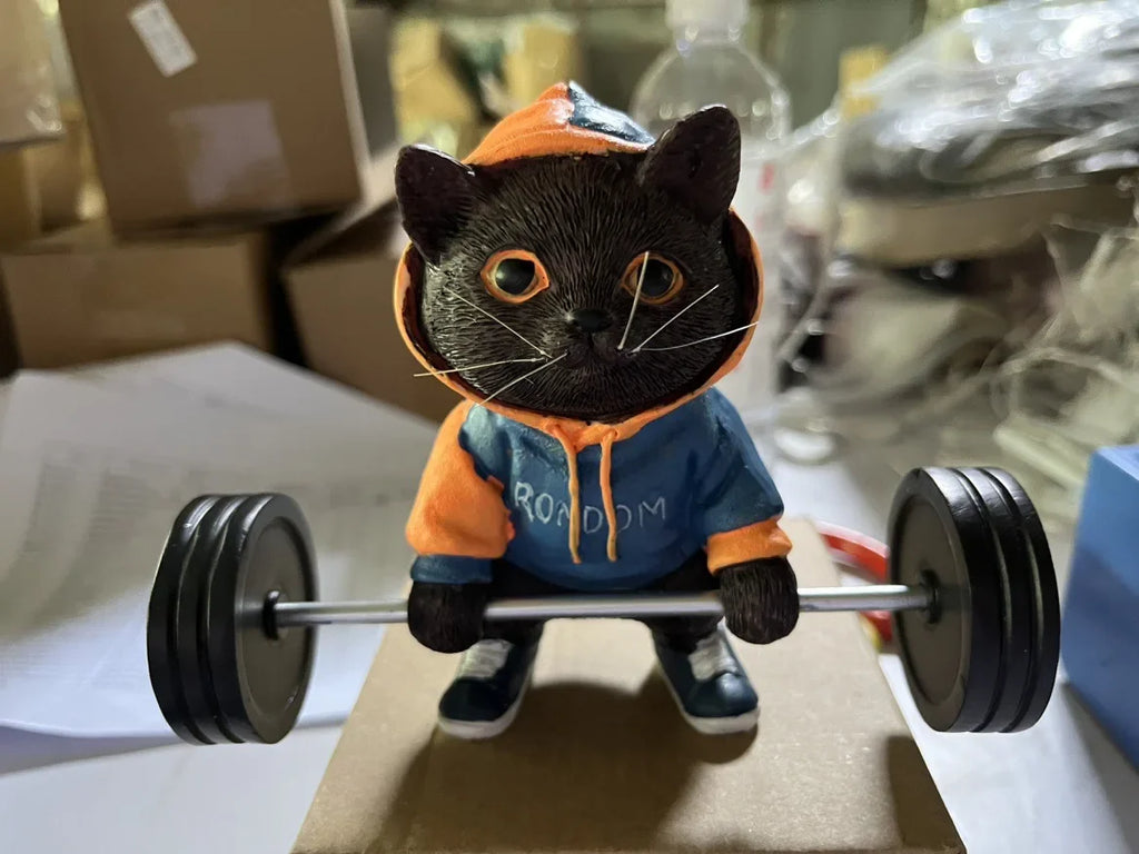 Cute Fitness Cat Sculpture. Cute Fitness Cat Sculpture Home Decor  Desk Decor Lootquake LLC