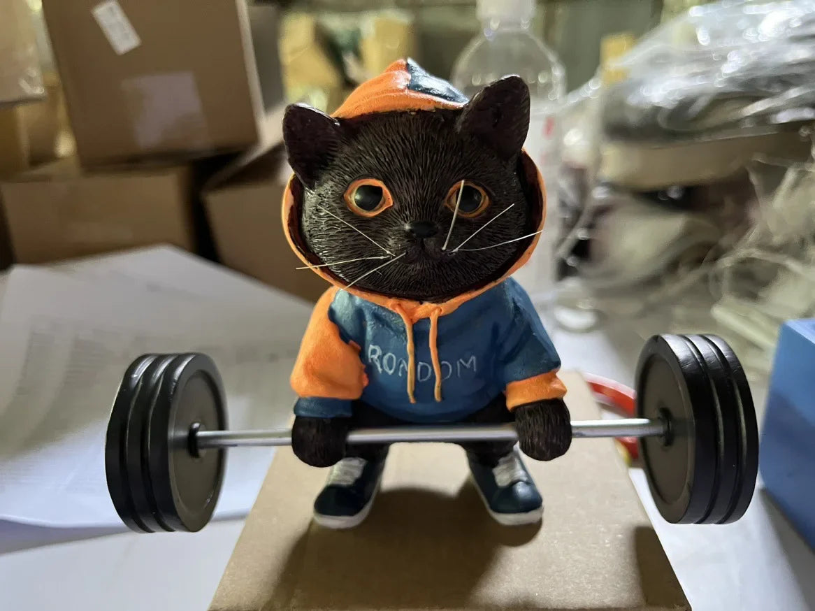Cute Fitness Cat Sculpture. Cute Fitness Cat Sculpture Home Decor  Desk Decor Lootquake LLC