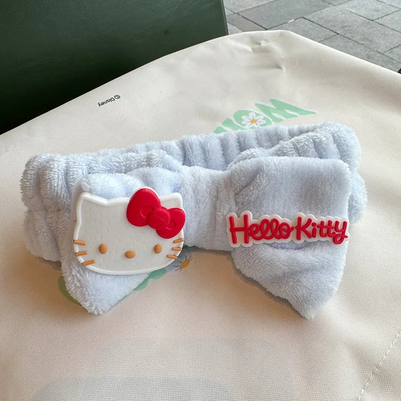 New Sanrio Hello Kitty Hair Bands 2024 New Headbands Wash Headwear Kawaii Cartoon Wash Face Makeup Hair Bands
