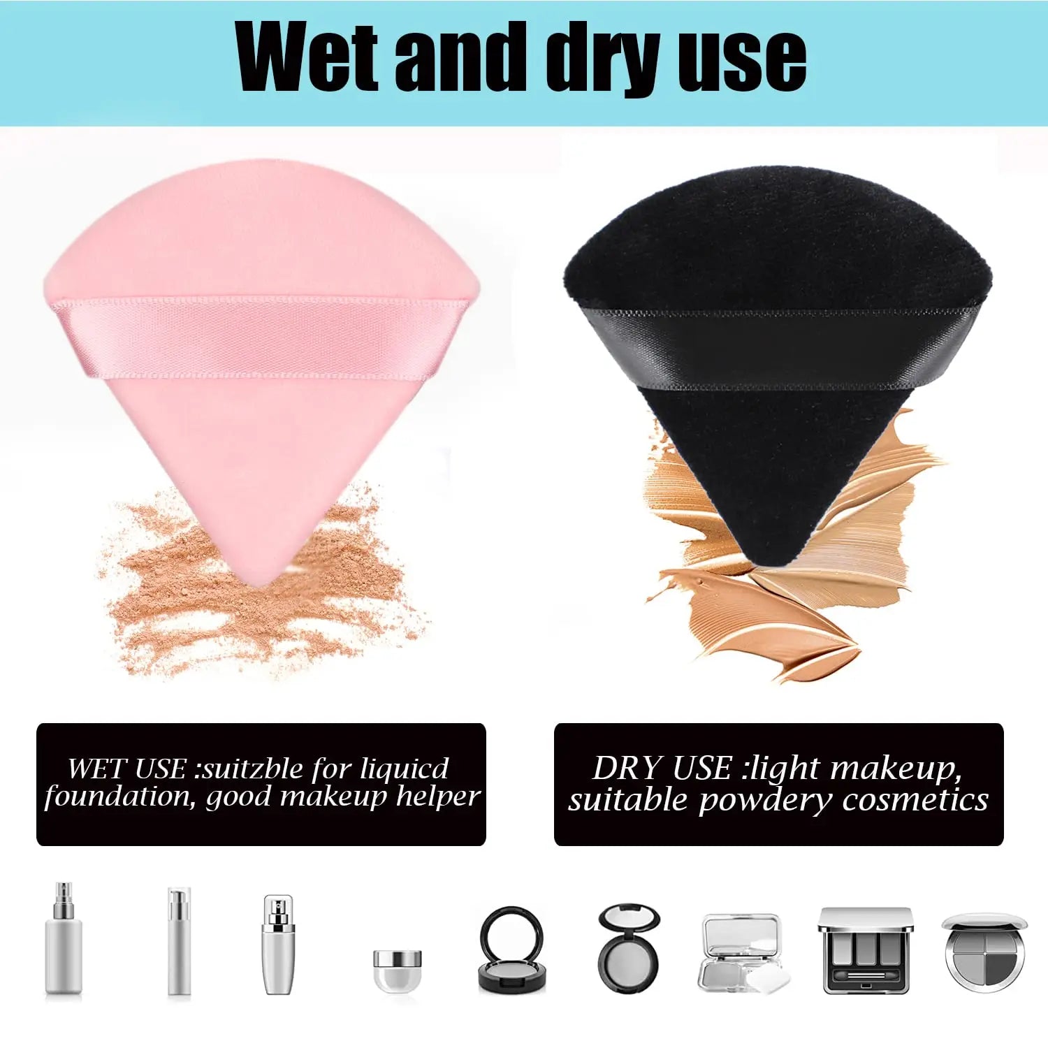 6 Pcs Powder Puff Face Makeup Sponge Soft Velour Triangle Powder Puffs For Loose Powder Body Powder Cosmetic Foundation Beauty S Lootquake LLC