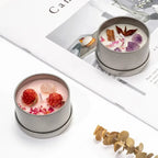 Black Tin Can Scented Aromatic Candles Wooden Wick Candle Jars with Lid Classic Home Decorative Candles Dried Flower Lootquake LLC